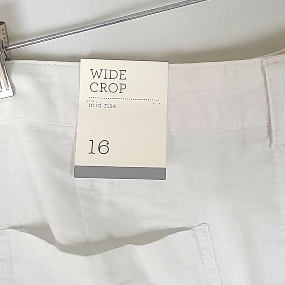 Style & Co women plus size 16 wide crop mid rise white pants semi sheer - Picture 6 of 6